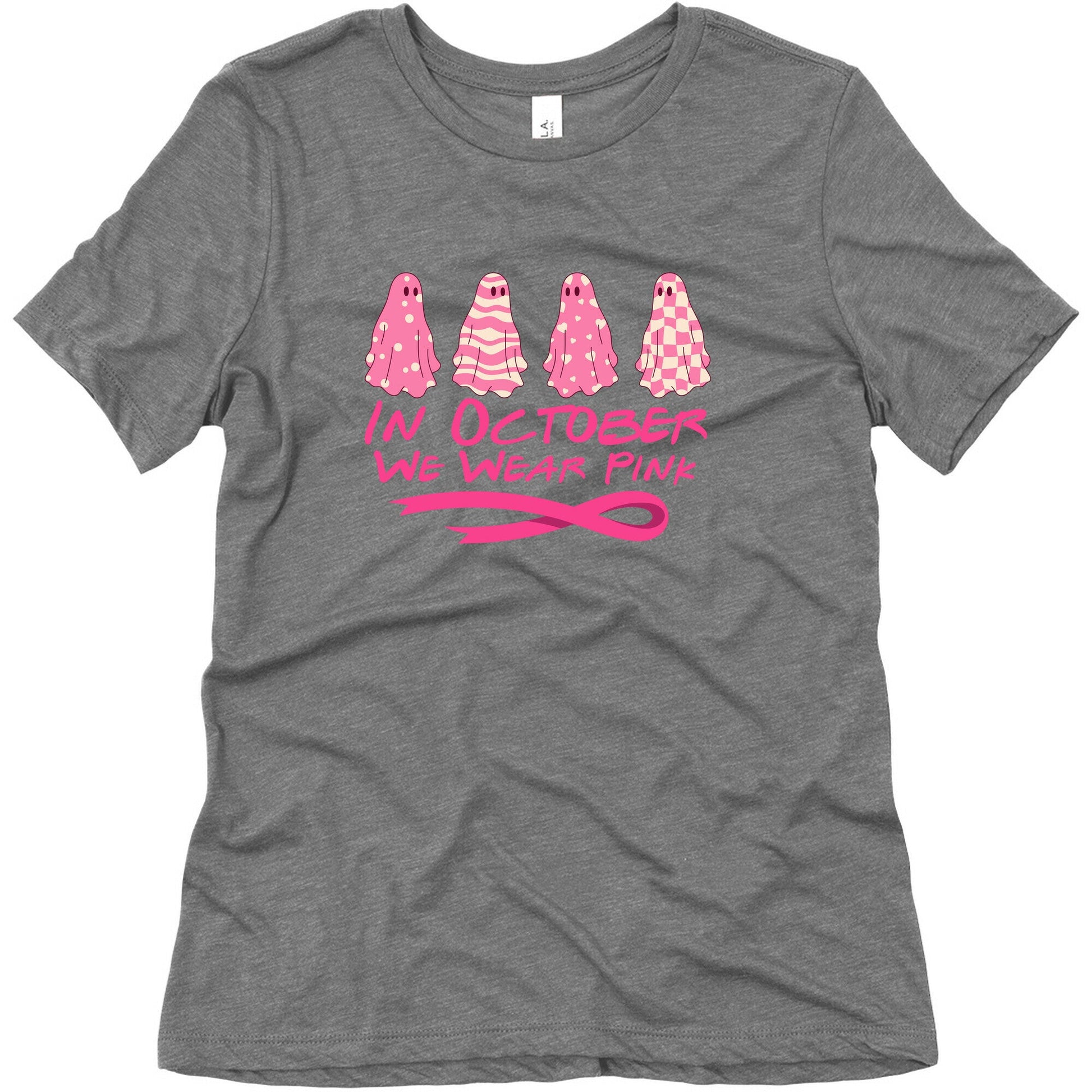 Ghost October Breast Cancer Awareness Womens Triblend Tee