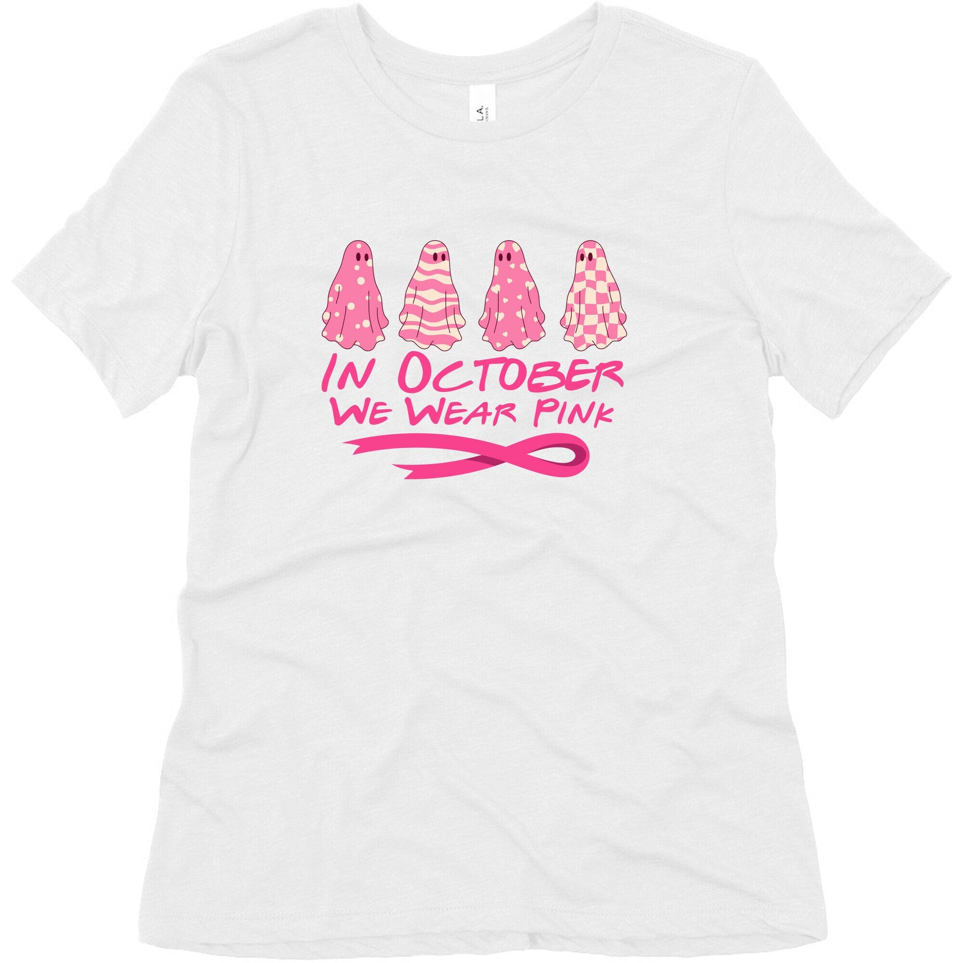 Ghost October Breast Cancer Awareness Womens Triblend Tee