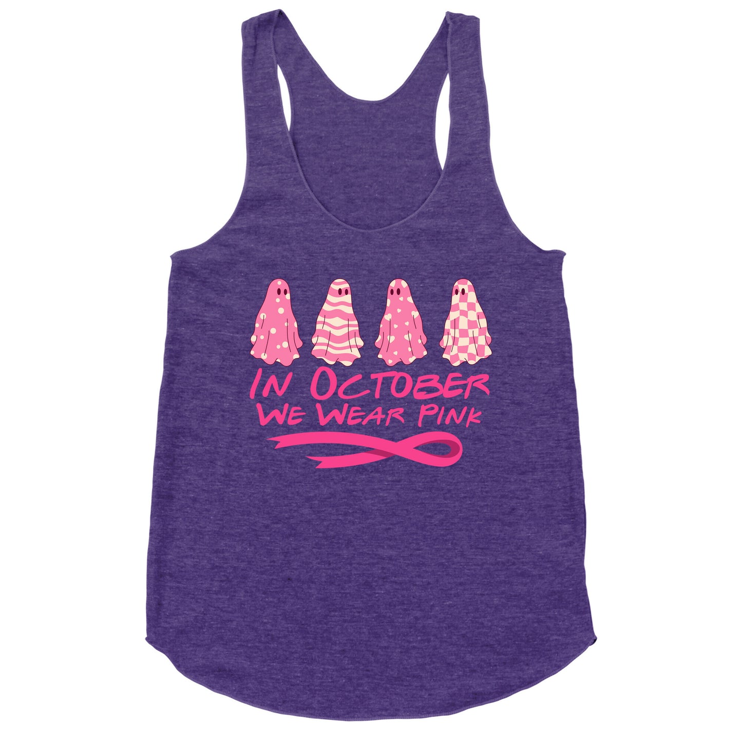 Ghost October Breast Cancer Awareness Racerback Tank