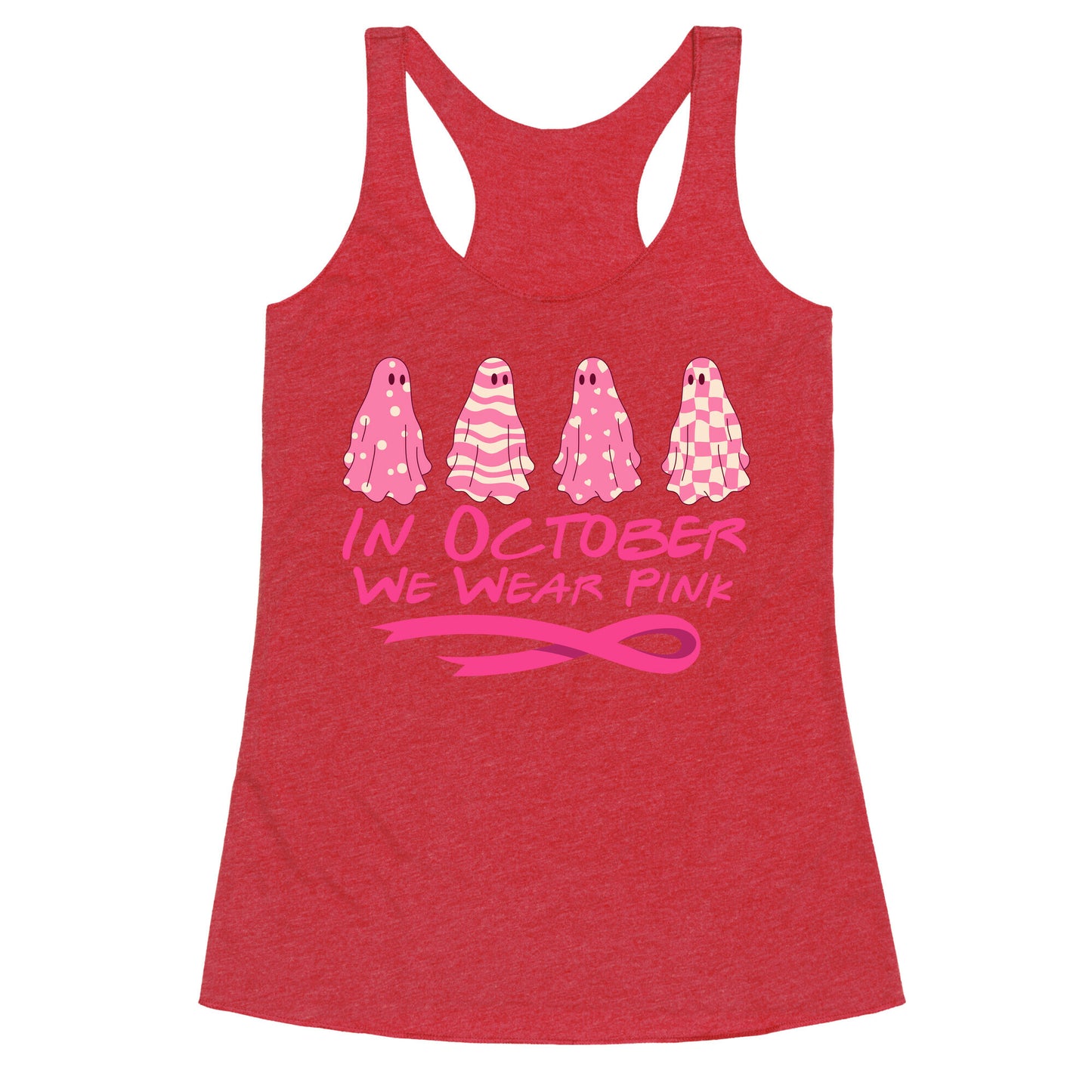 Ghost October Breast Cancer Awareness Racerback Tank