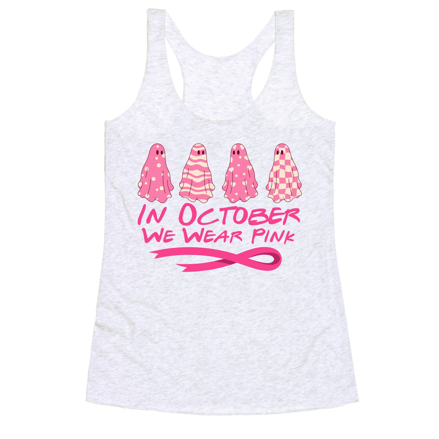 Ghost October Breast Cancer Awareness Racerback Tank