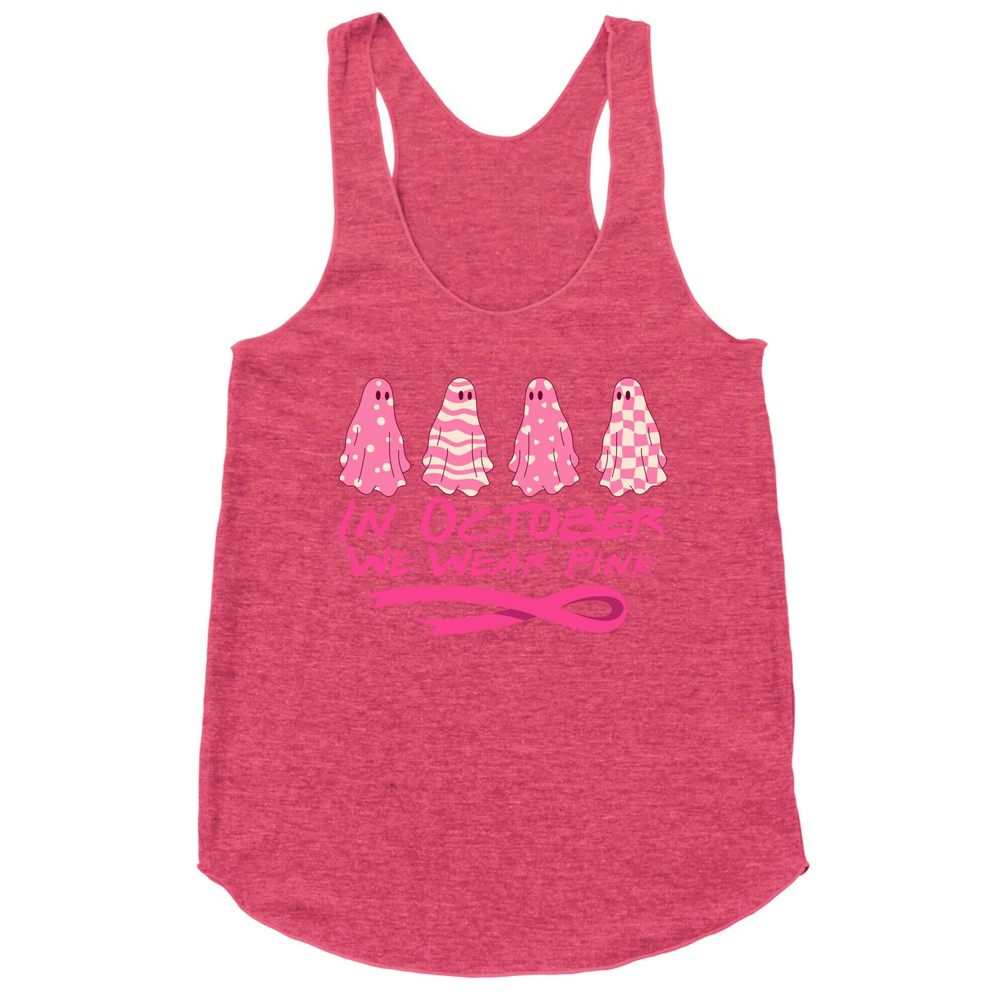 Ghost October Breast Cancer Awareness Racerback Tank