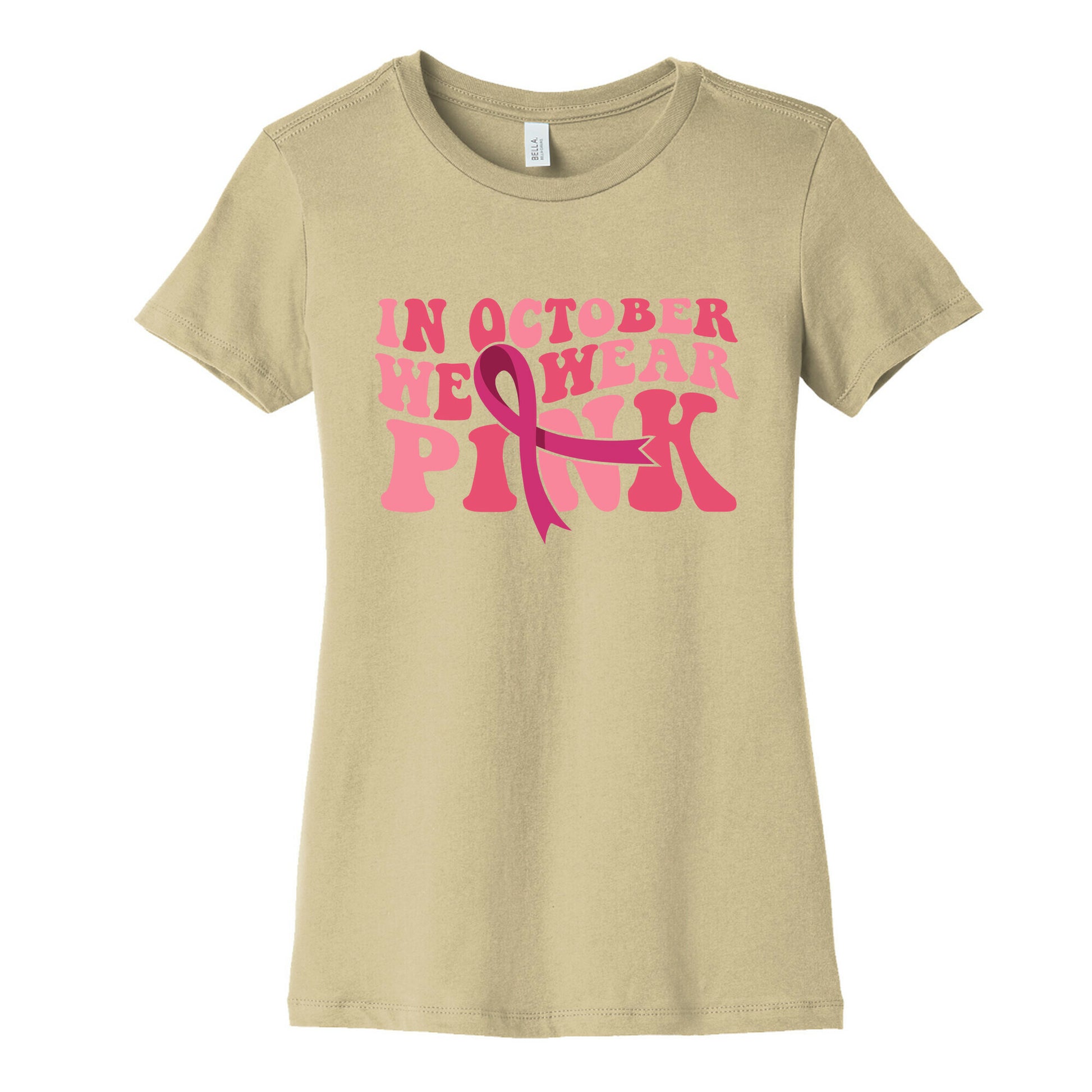 Pink Ribbon Breast Cancer Awareness Womens Cotton Tee