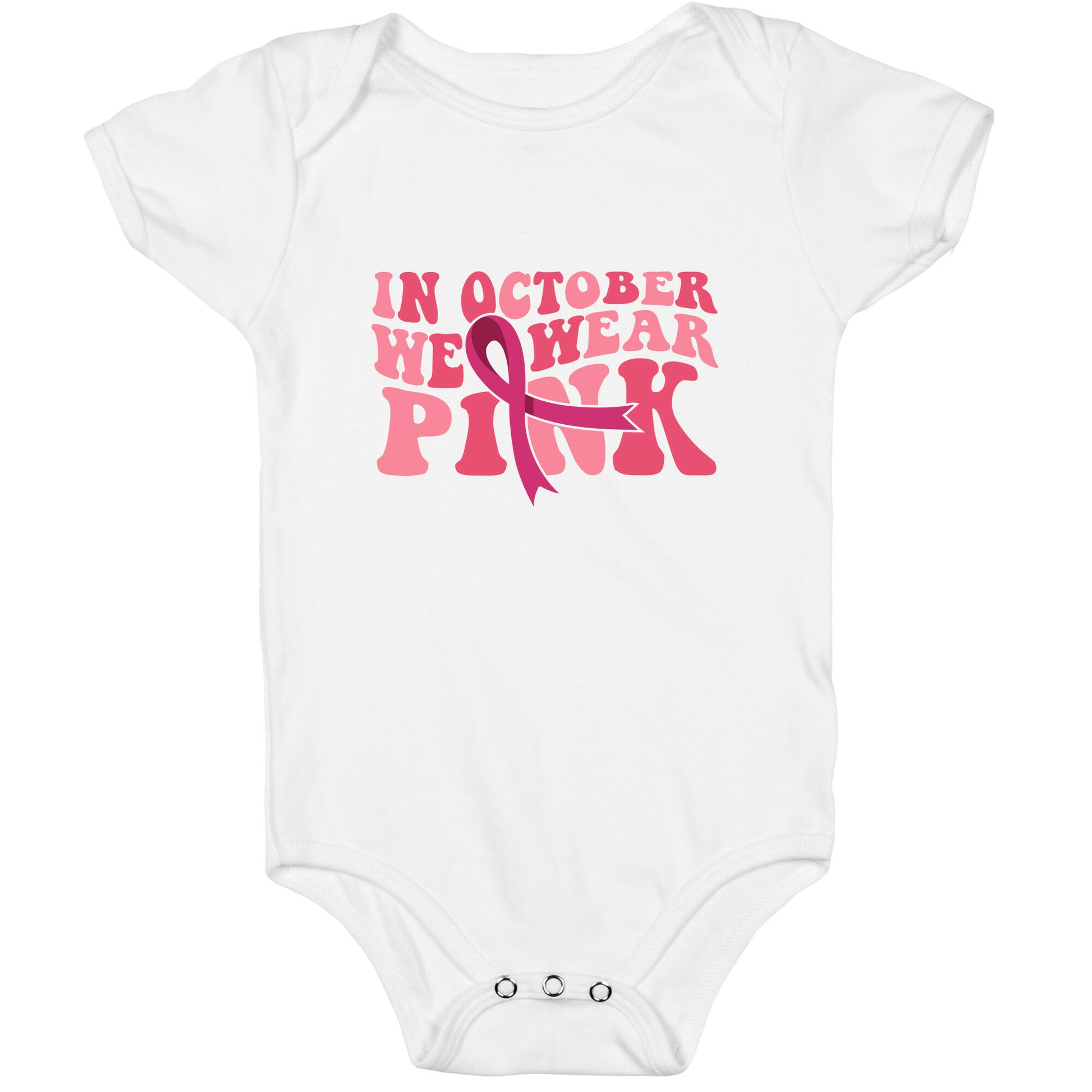 Pink Ribbon Breast Cancer Awareness Baby One-Piece