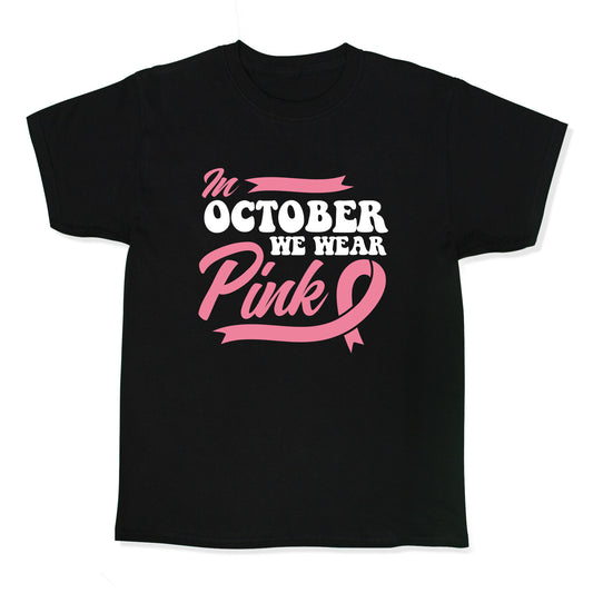 October Pink Breast Cancer Awareness Kids Tee