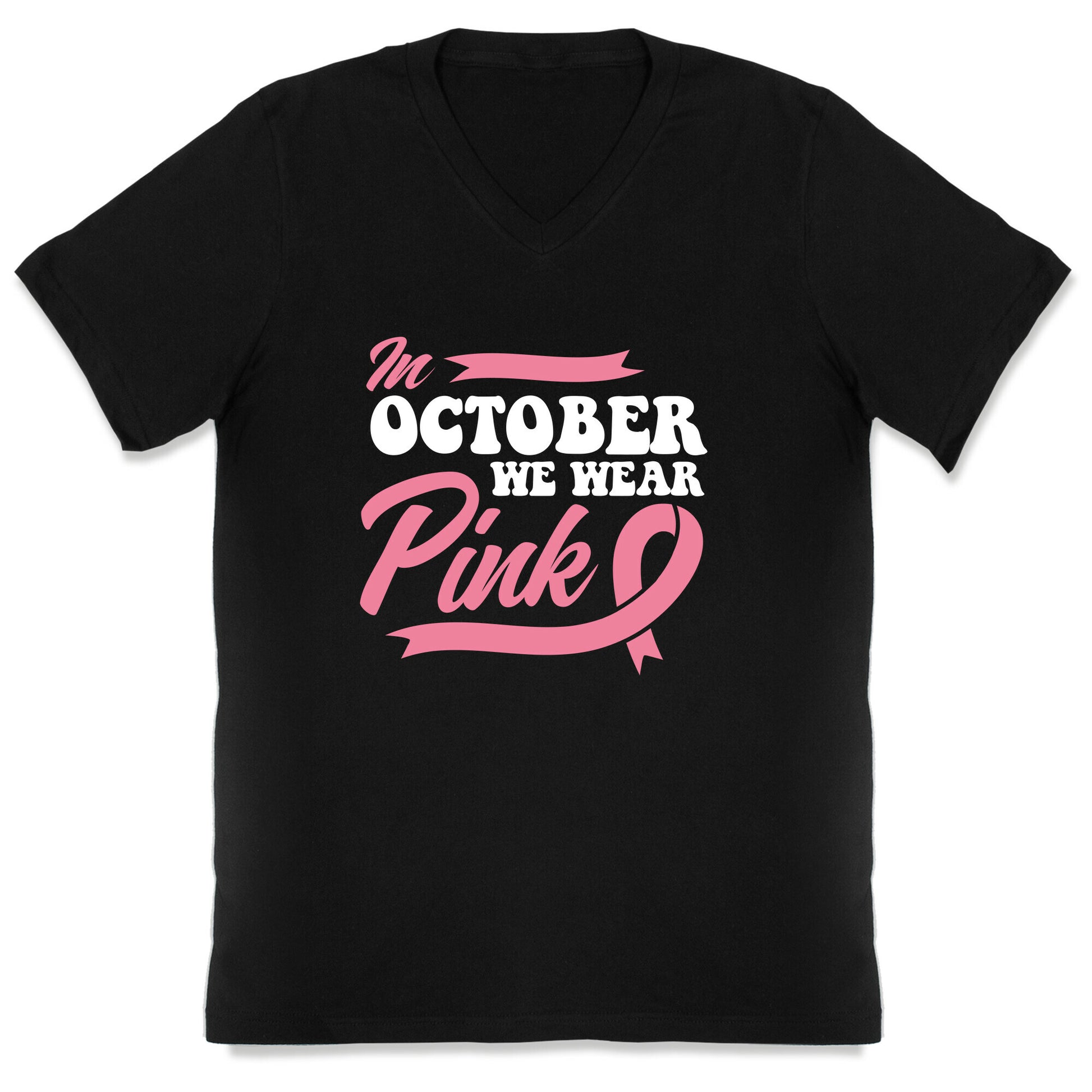 October Pink Breast Cancer Awareness V-Neck