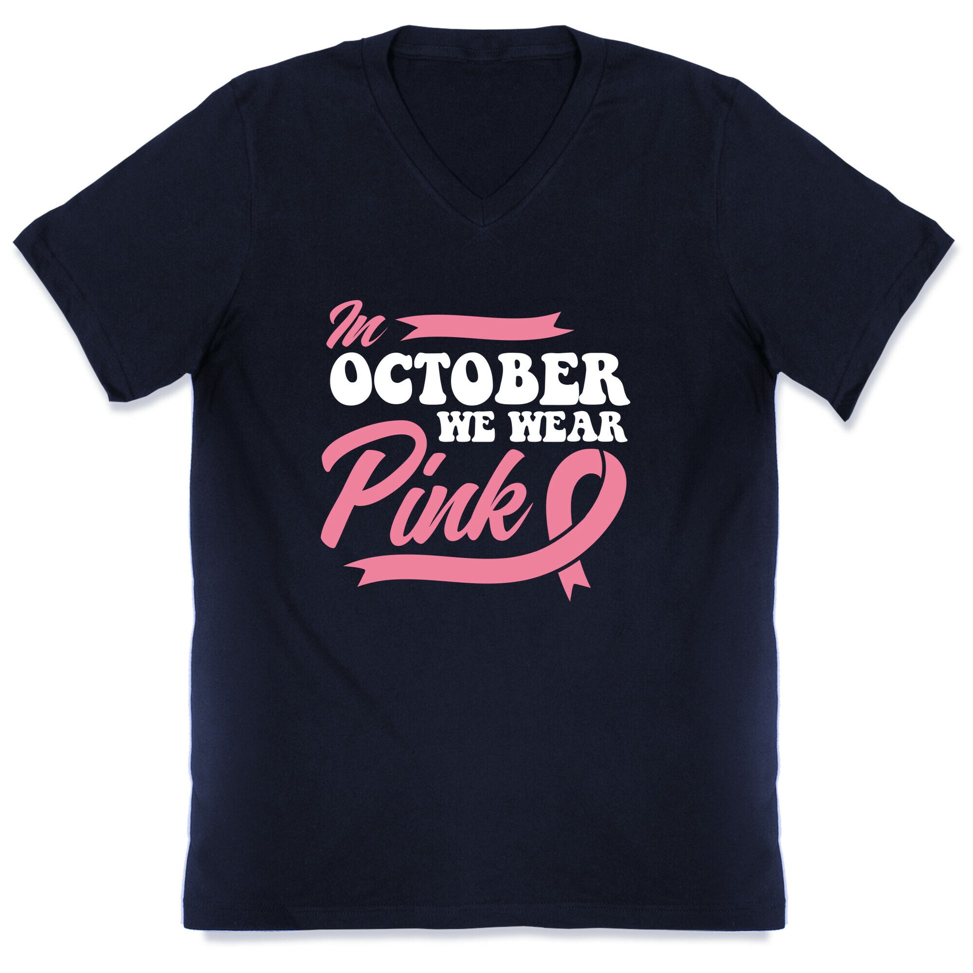 October Pink Breast Cancer Awareness V-Neck