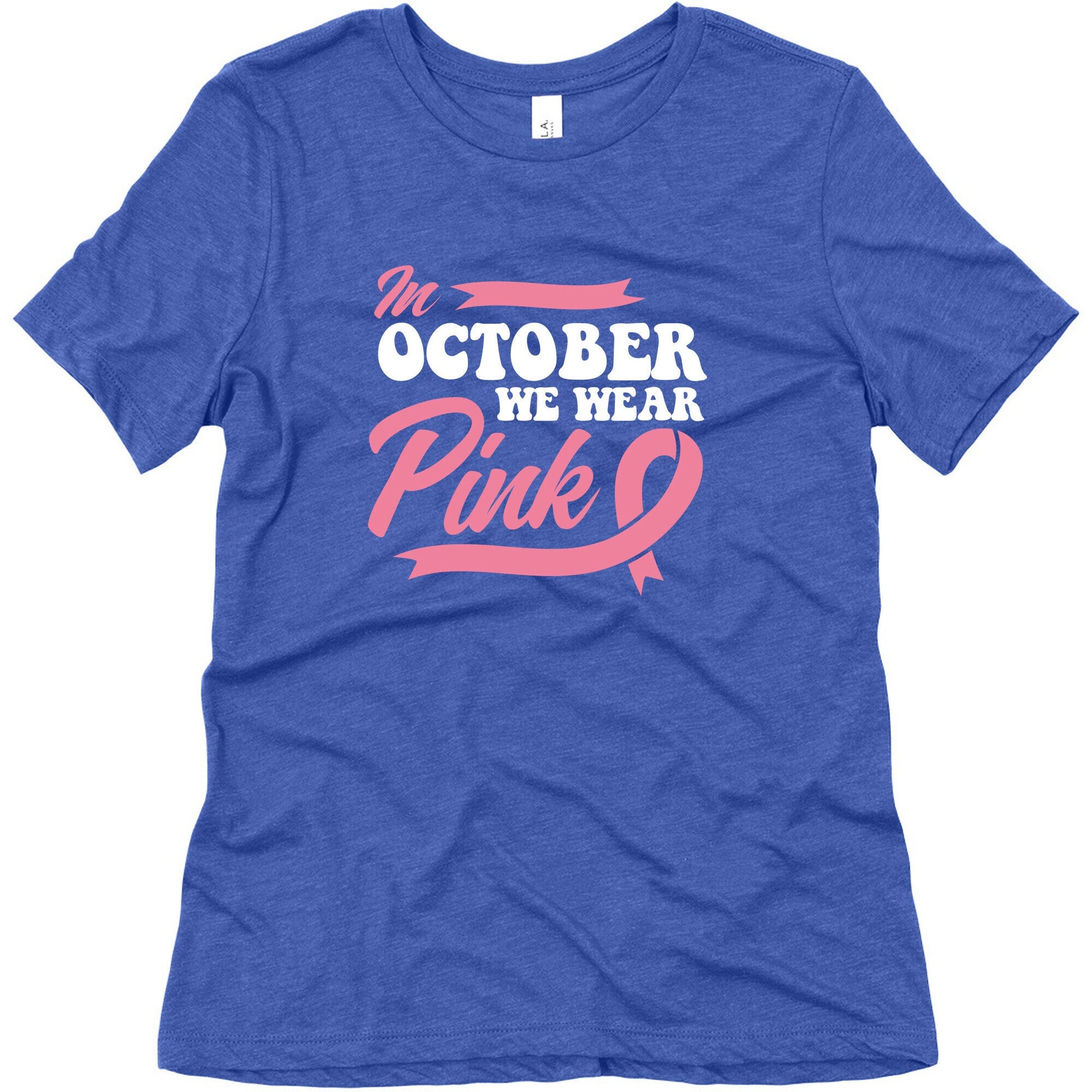 October Pink Breast Cancer Awareness Womens Triblend Tee