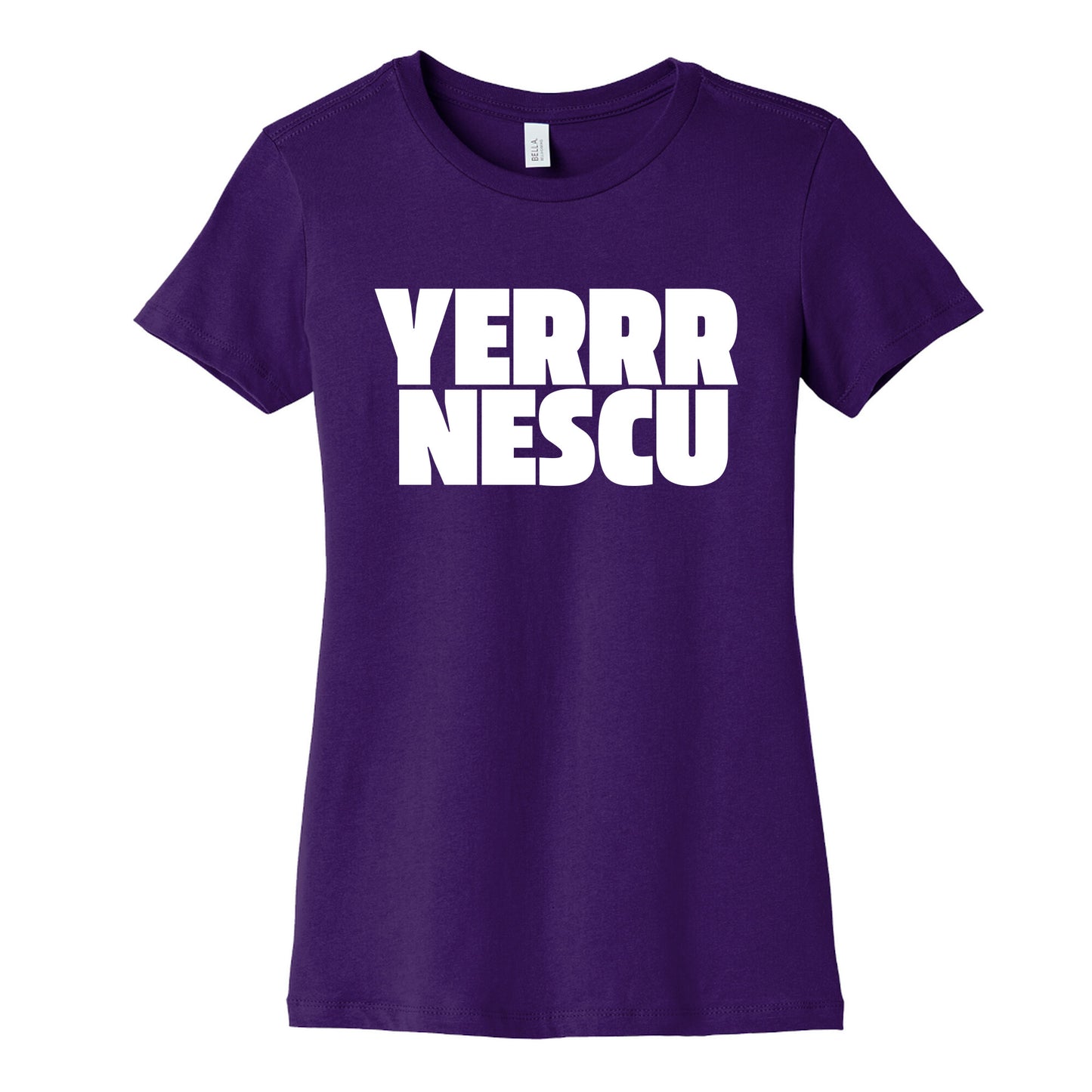 Yerrr Nescu White Text Womens Cotton Tee