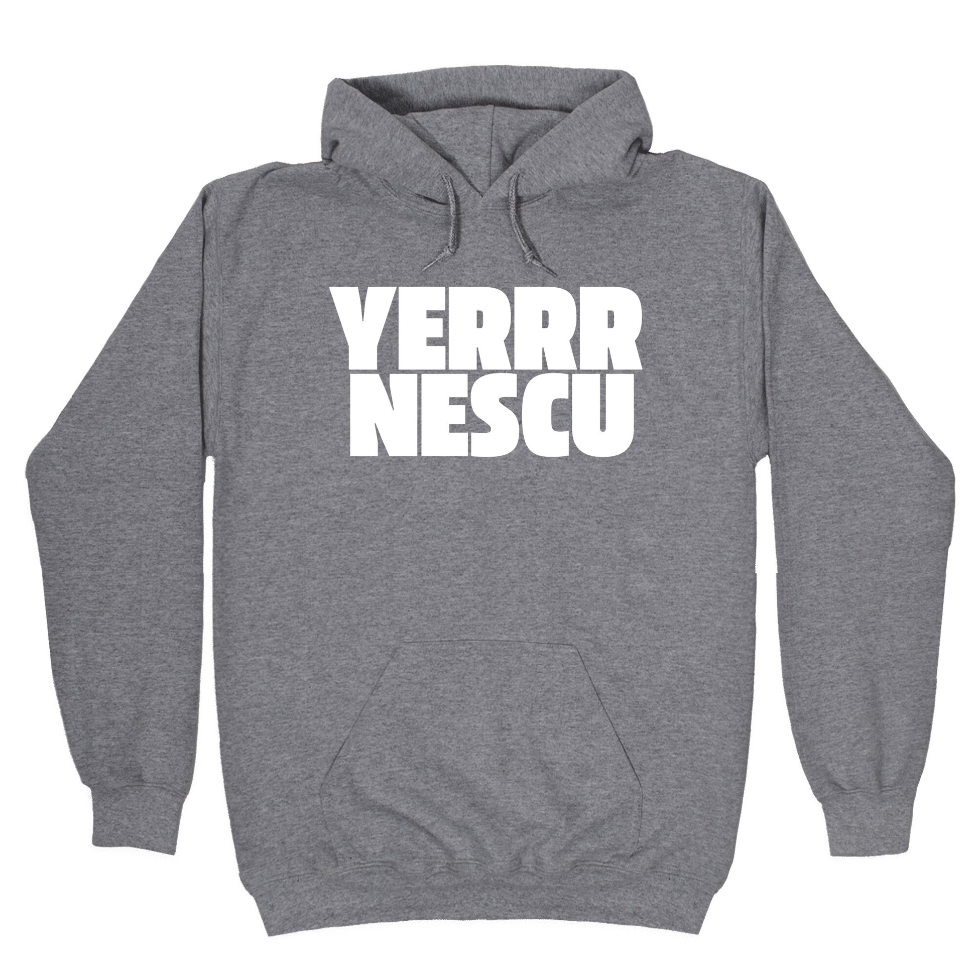 Yerrr Nescu White Text Hoodie
