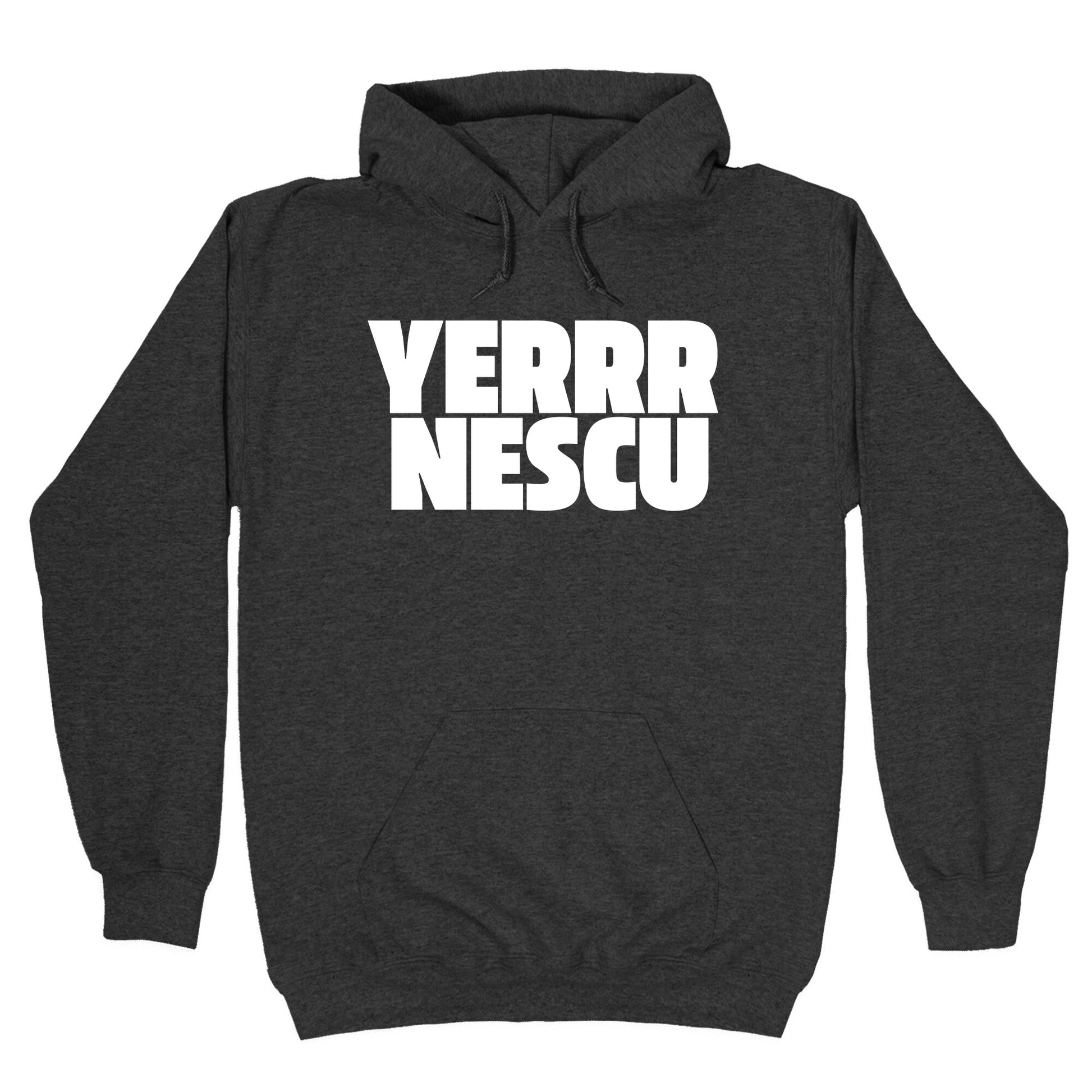 Yerrr Nescu White Text Hoodie