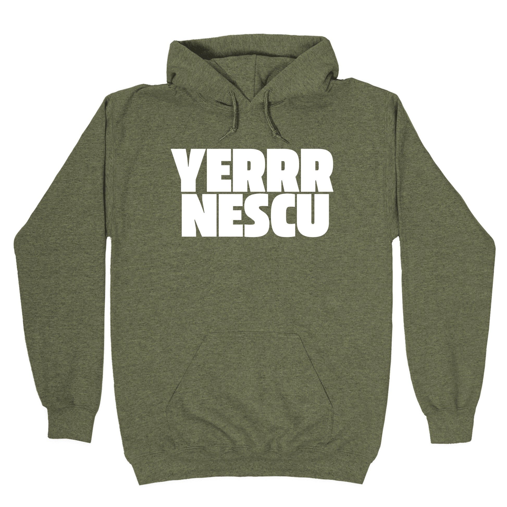 Yerrr Nescu White Text Hoodie