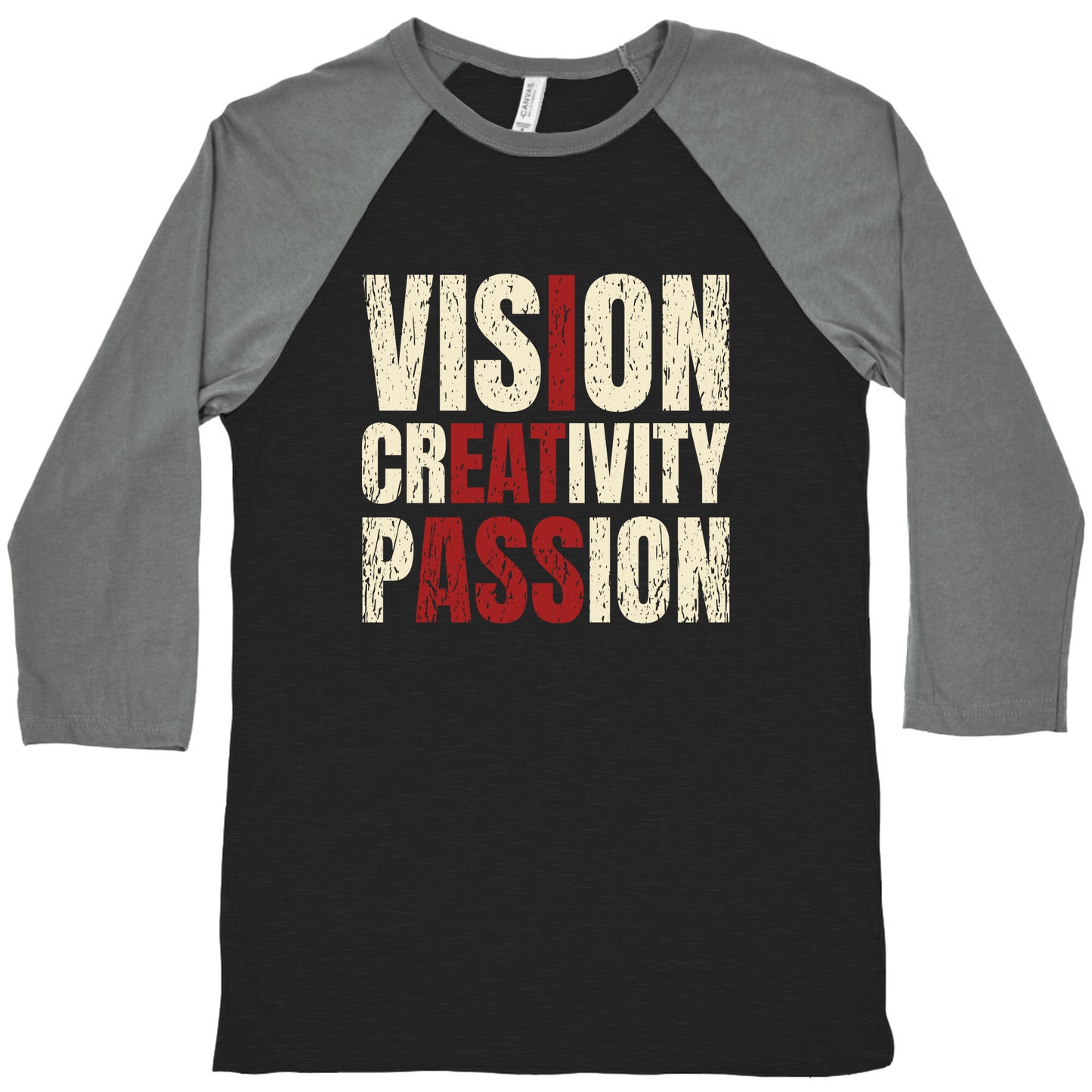 Vision Creativity Passion Baseball Tee