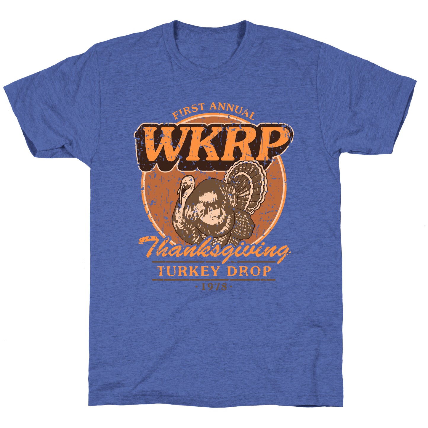 WKRP Turkey Drop Unisex Triblend Tee