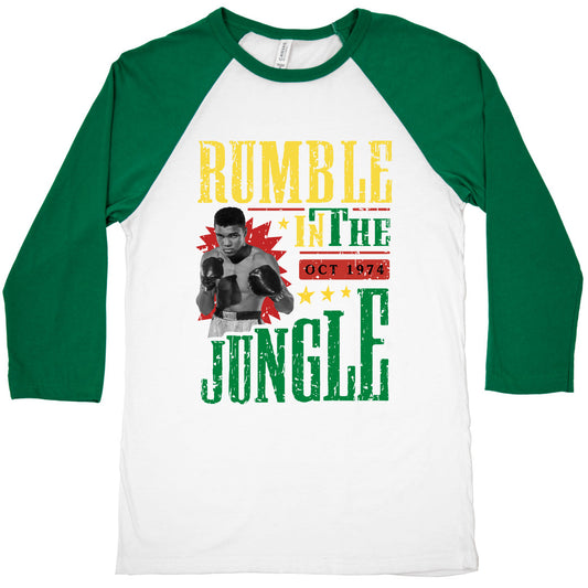 Rumble in the Jungle Baseball Tee
