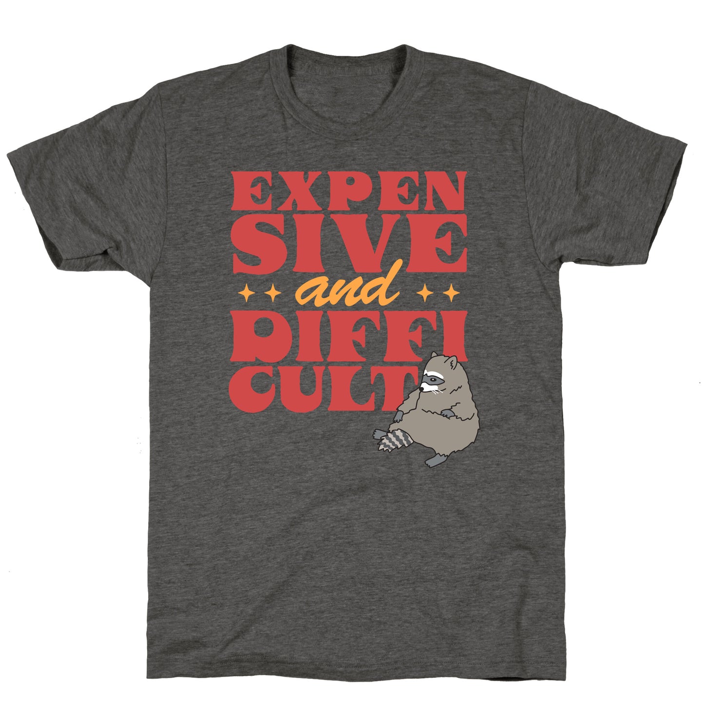Raccoon Expensive and Difficult Unisex Triblend Tee
