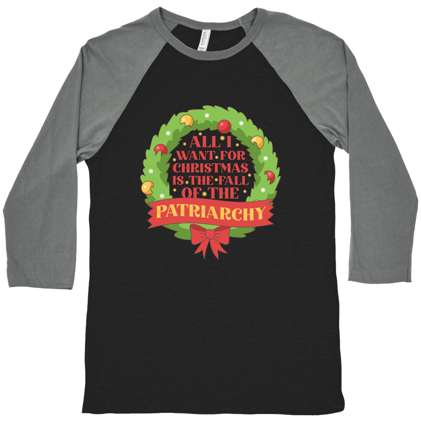 Fall of the Patriarchy Christmas Baseball Tee