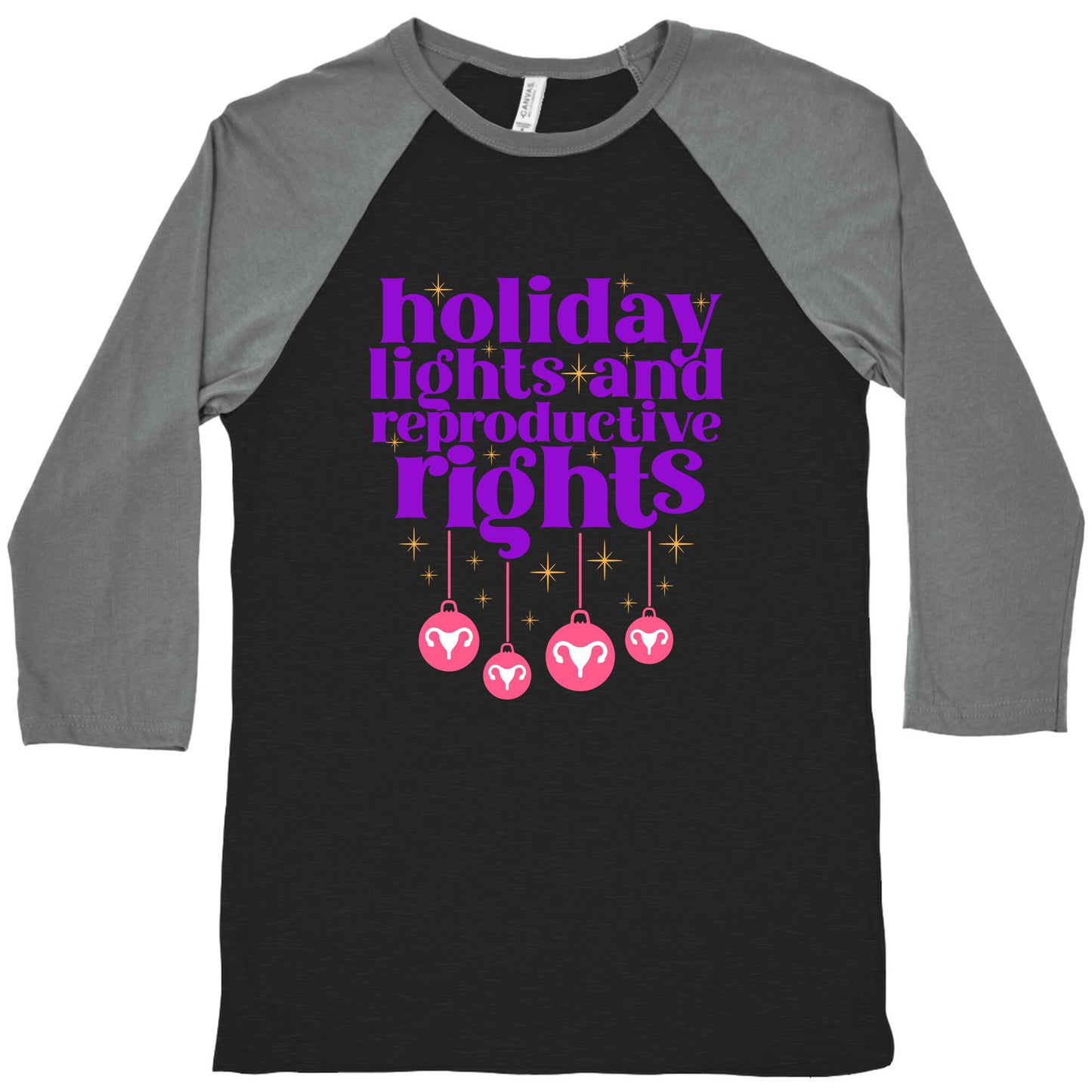 Holiday Lights & Reproductive Rights Baseball Tee