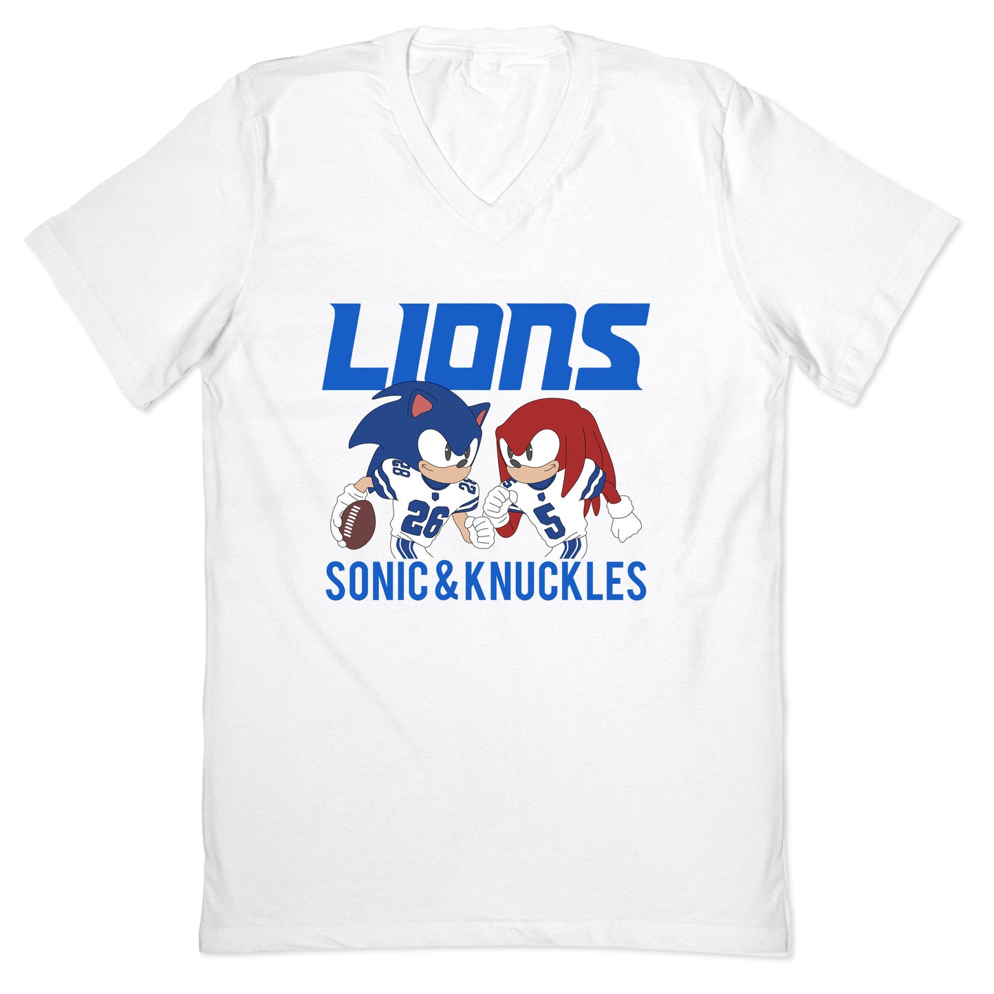 Lions Sonic and Knuckles V-Neck