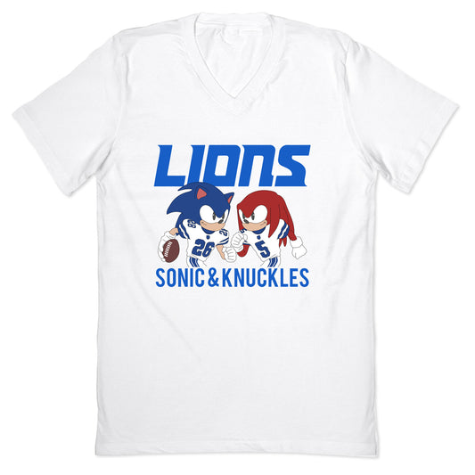Lions Sonic and Knuckles V-Neck