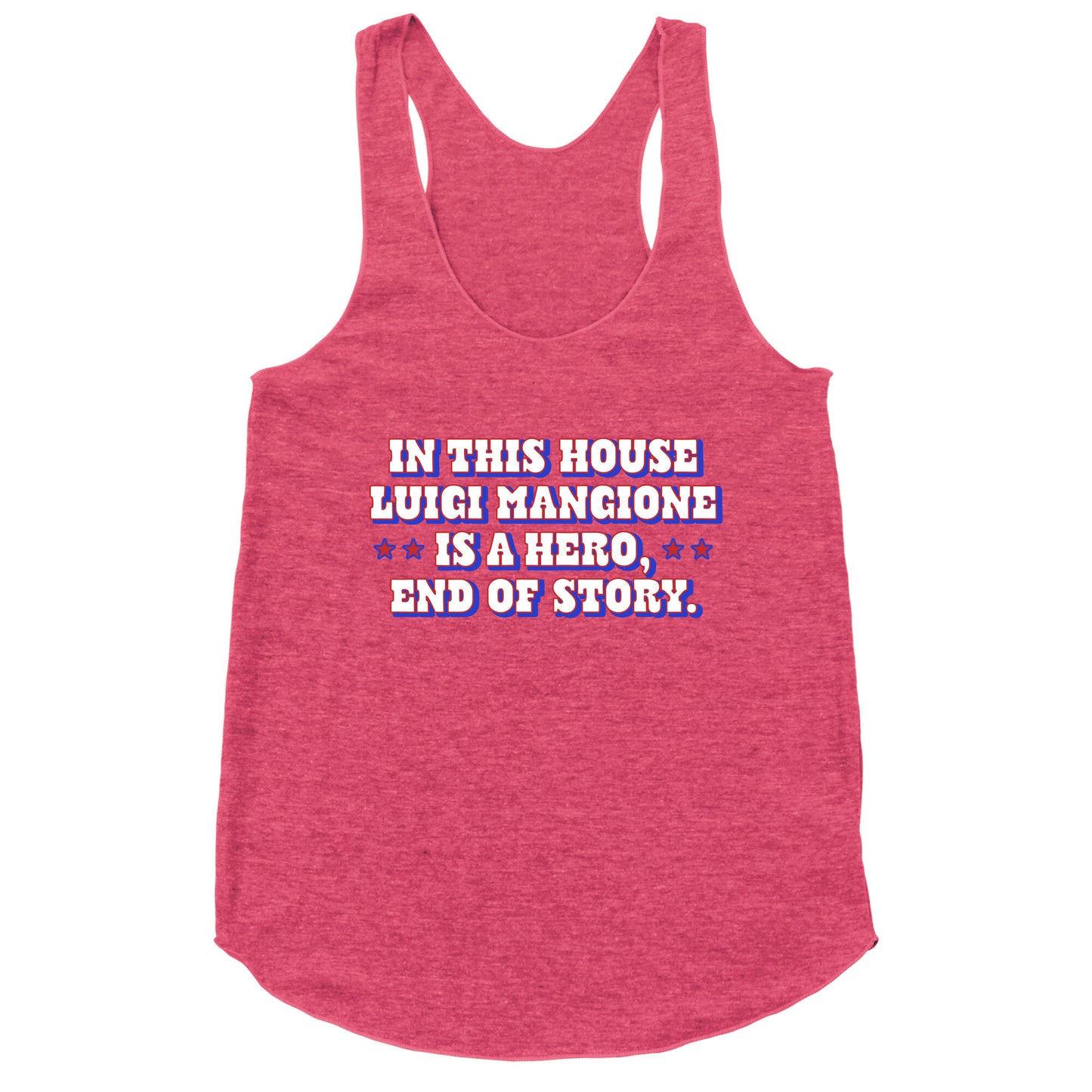 In This House Luigi Is A Hero Racerback Tank