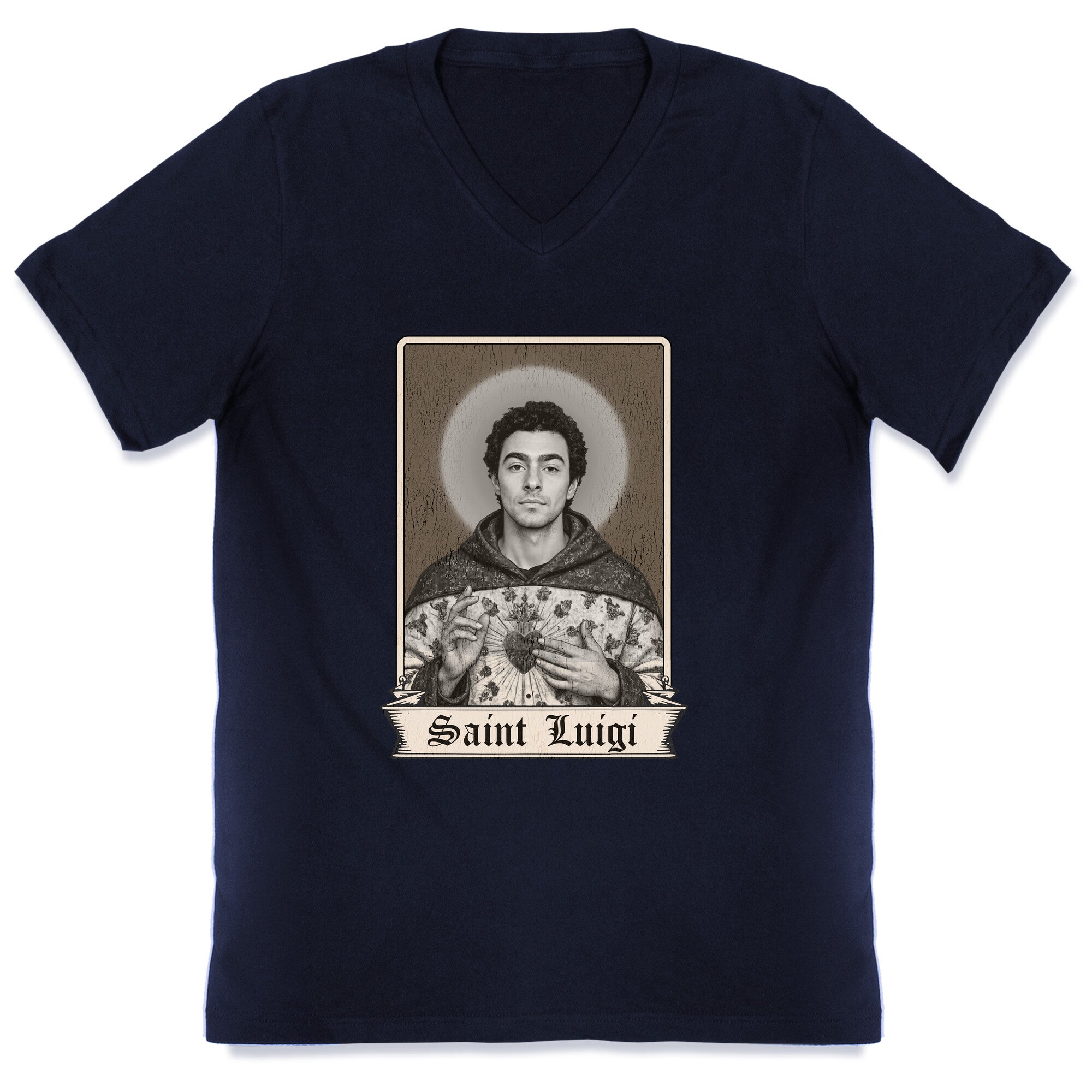 St Luigi Mangione V-Neck