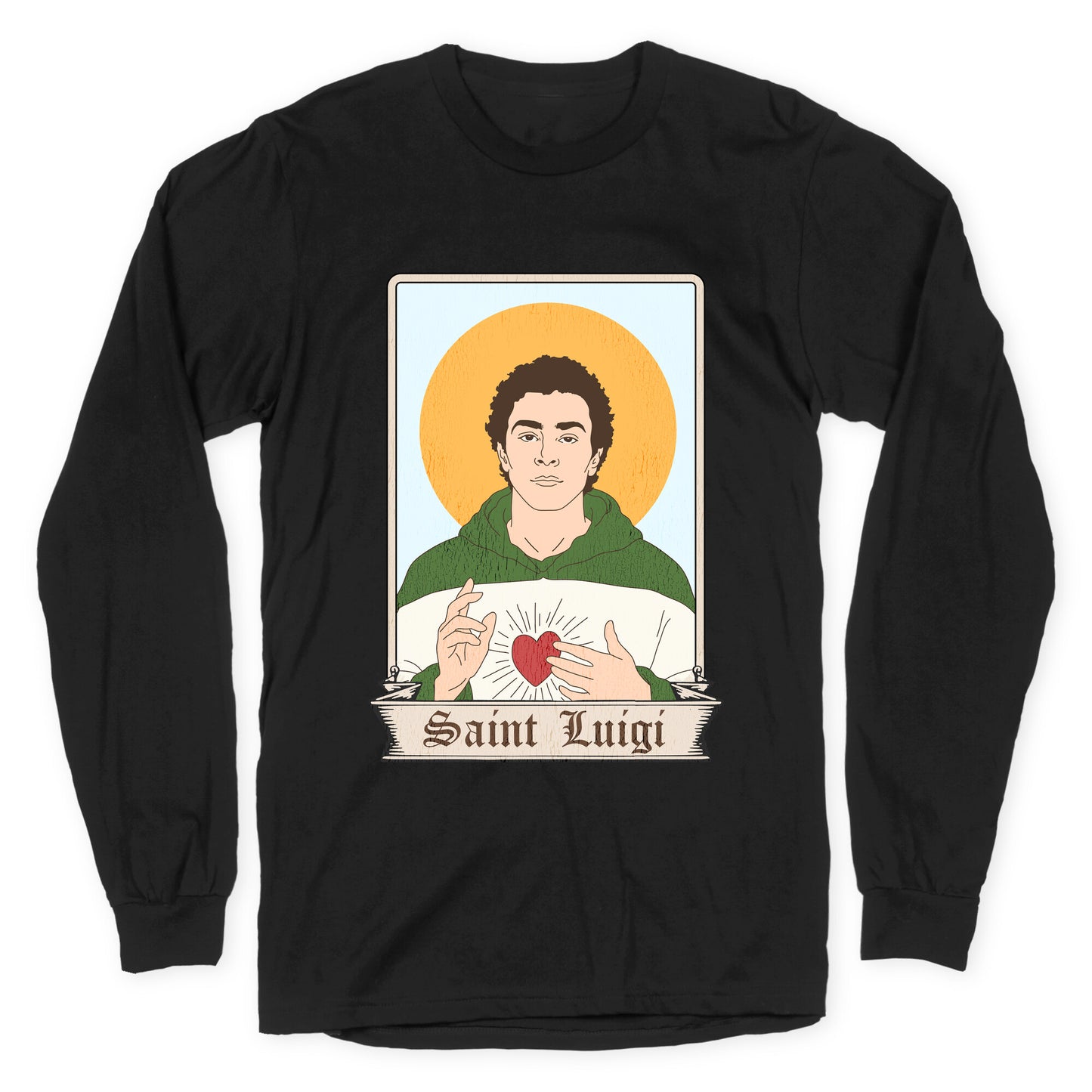 Saint Luigi Mangione Cartoon Longsleeve Tee