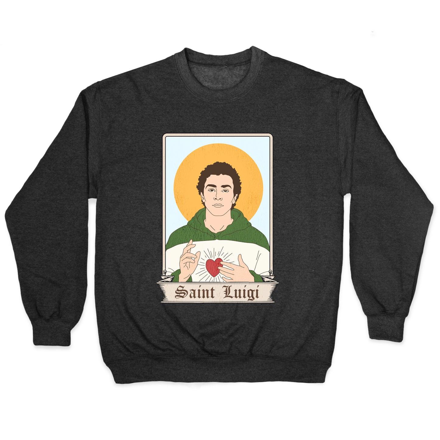 Saint Luigi Mangione Cartoon Crewneck Sweatshirt