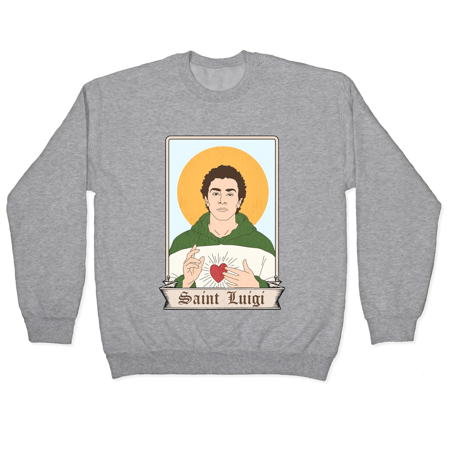 Saint Luigi Mangione Cartoon Crewneck Sweatshirt