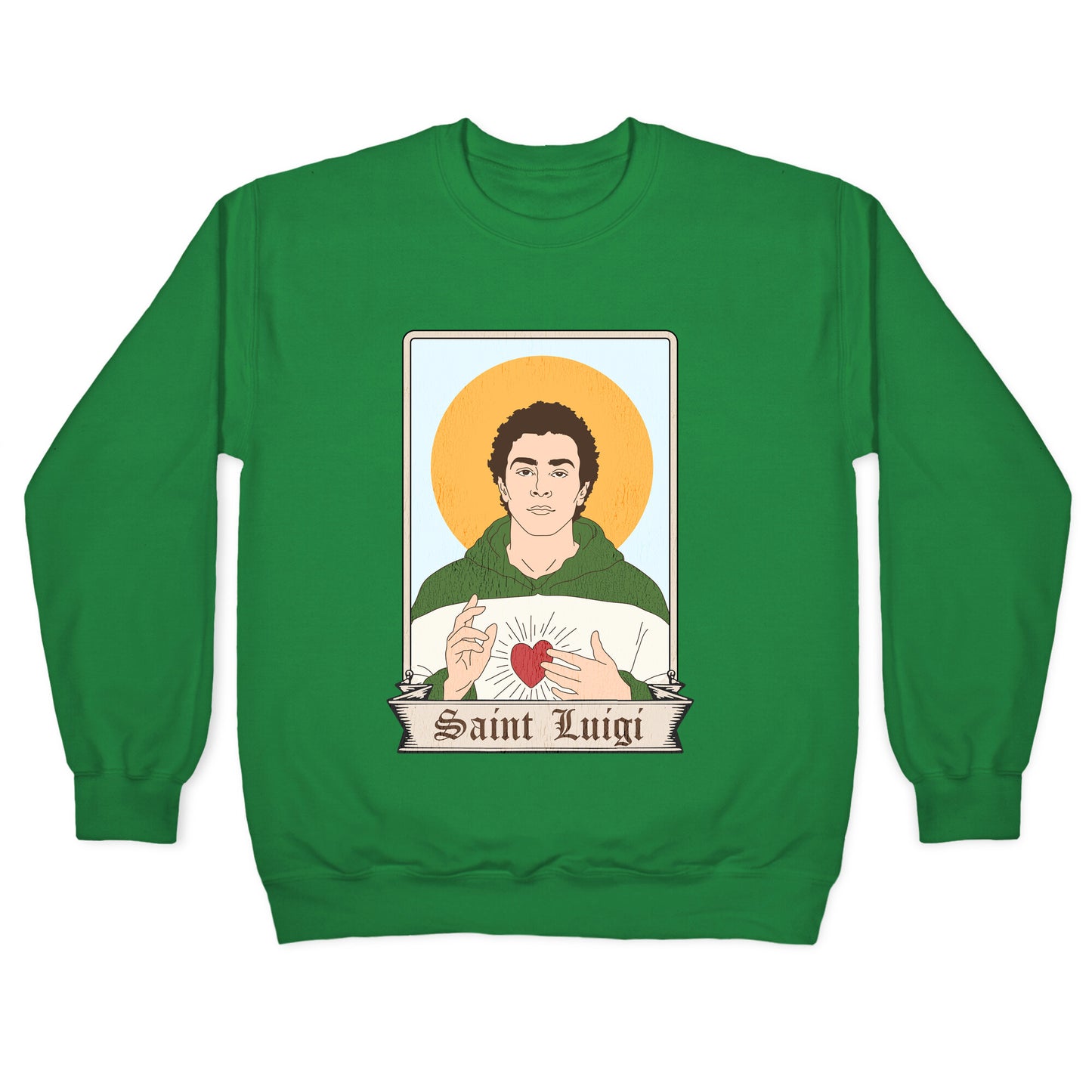 Saint Luigi Mangione Cartoon Crewneck Sweatshirt