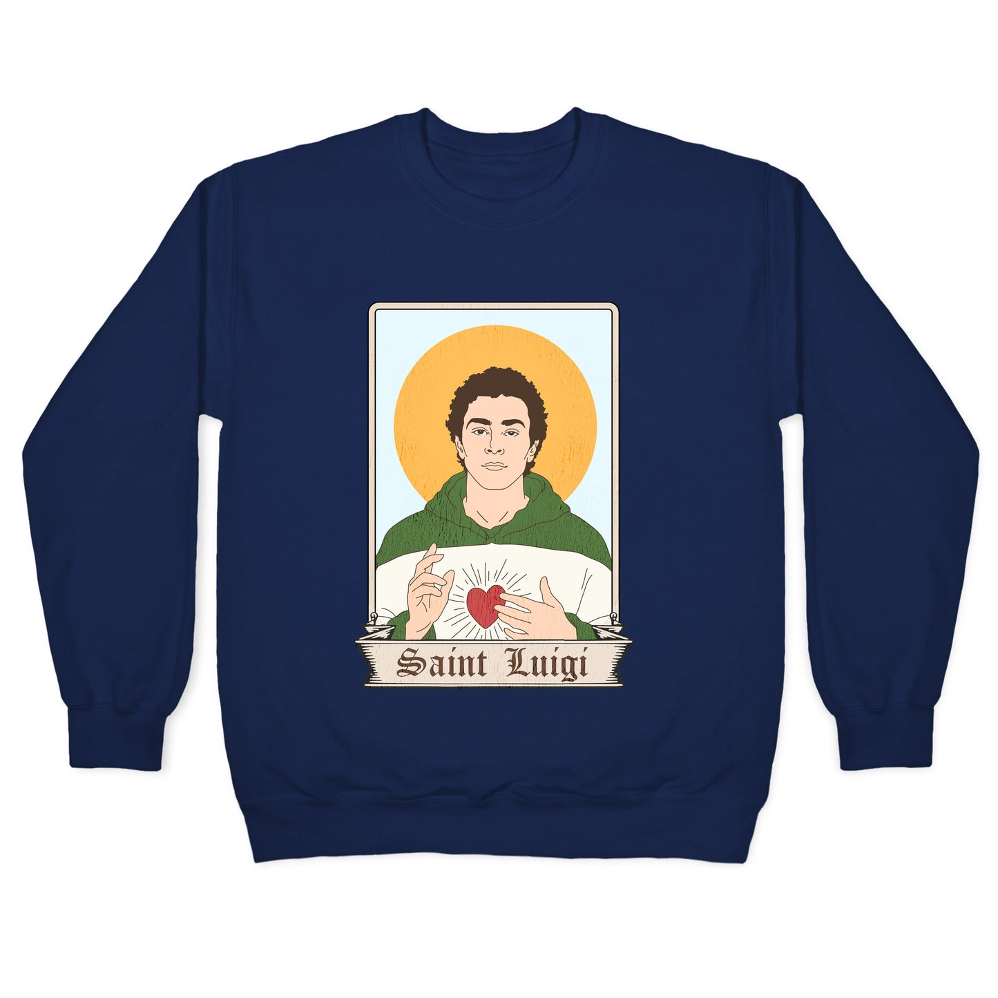 Saint Luigi Mangione Cartoon Crewneck Sweatshirt