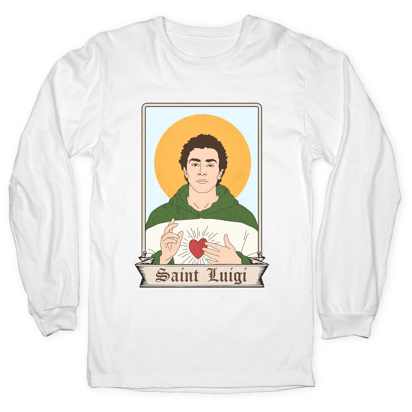 Saint Luigi Mangione Cartoon Longsleeve Tee