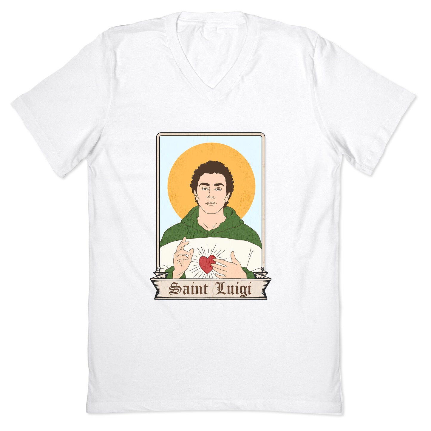 Saint Luigi Mangione Cartoon V-Neck