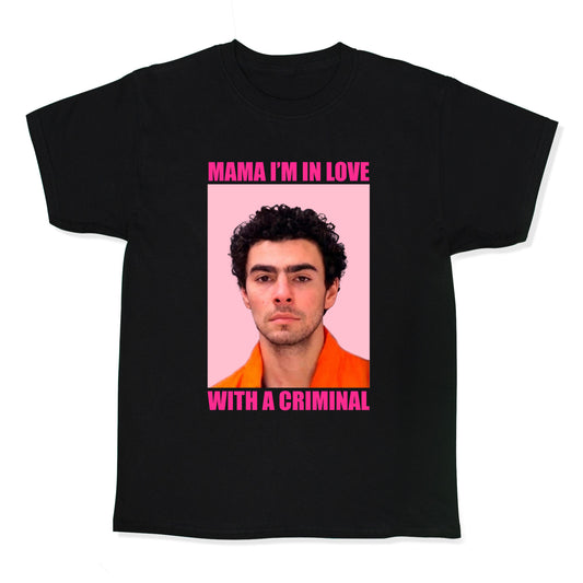 Luigi Mangione Mama Im In Love With A Criminal Valentines Day Kids Tee
