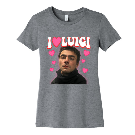 I Love Luigi Mangione Womens Cotton Tee