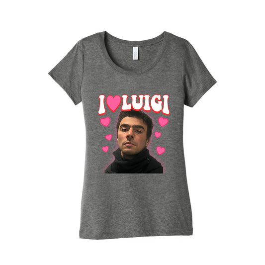 I Love Luigi Mangione Womens Triblend Tee