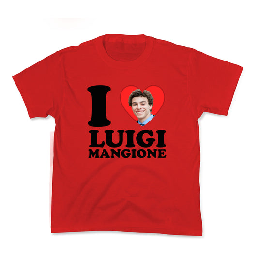 I Heart Luigi Mangione Kids Tee