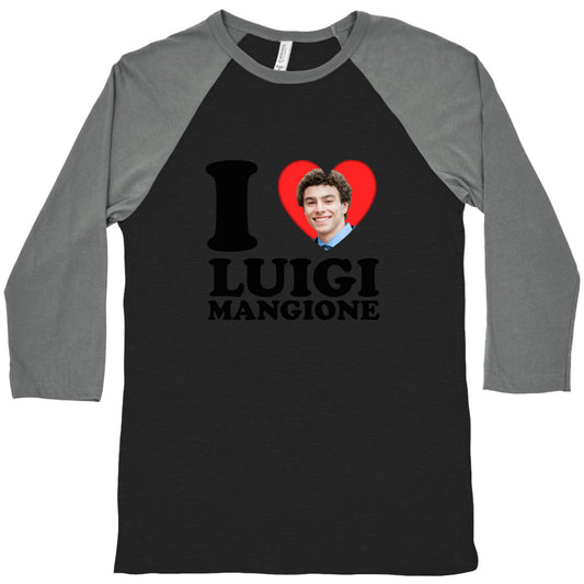 I Heart Luigi Mangione Baseball Tee