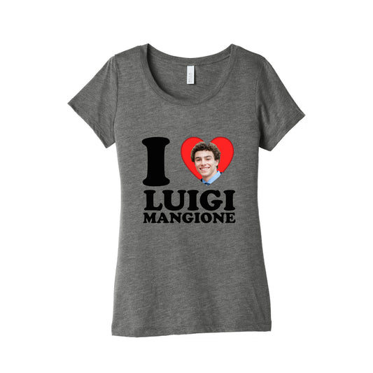 I Heart Luigi Mangione Womens Triblend Tee