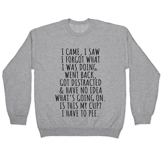 I Came I Saw I Forgot What I Was Doing Crewneck Sweatshirt