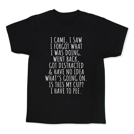 I Came I Saw I Forgot What I Was Doing Kids Tee