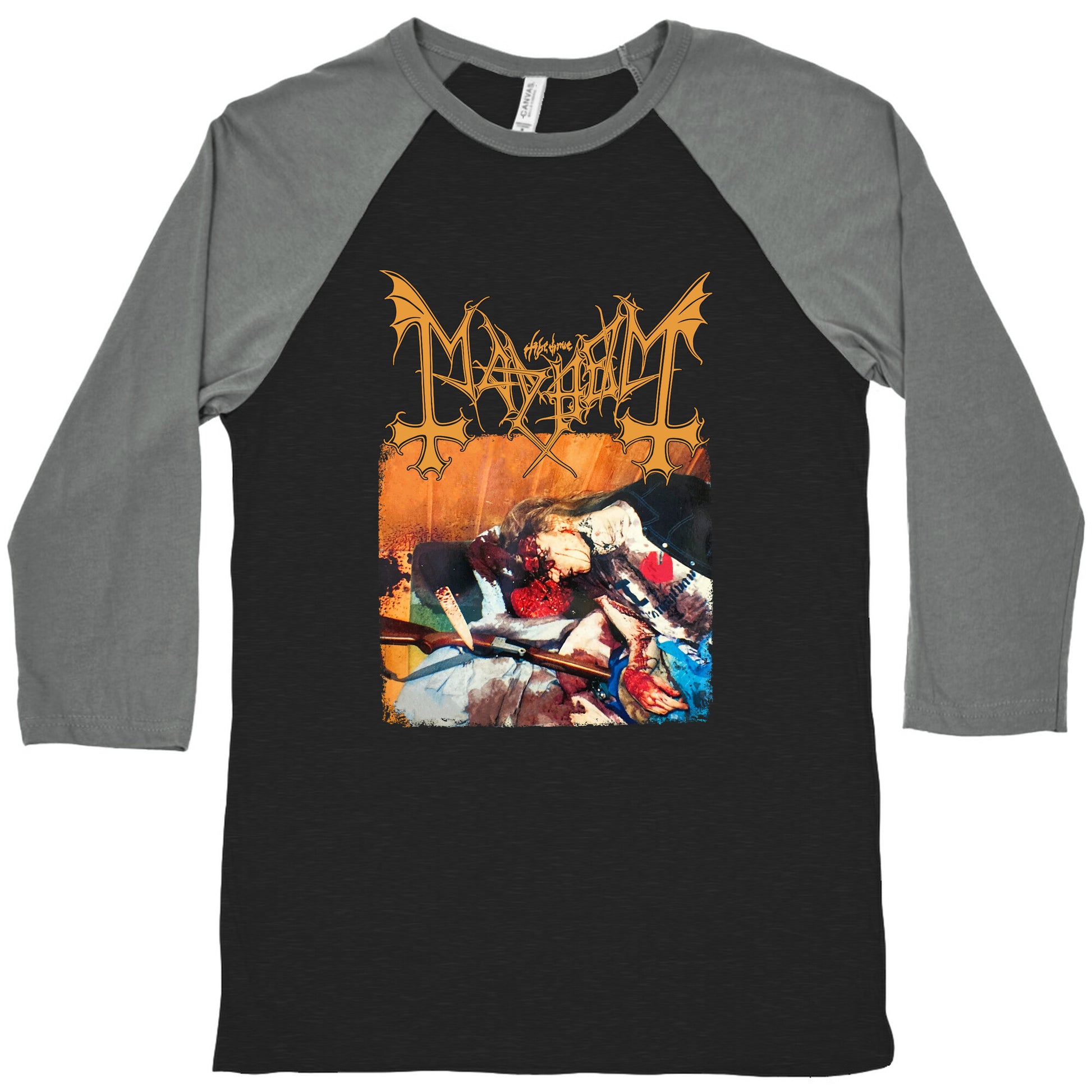 Mayhem Band Album Cover Baseball Tee