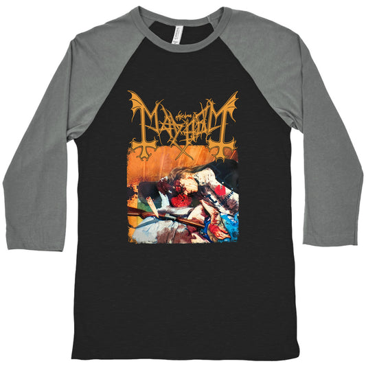 Mayhem Band Album Cover Baseball Tee