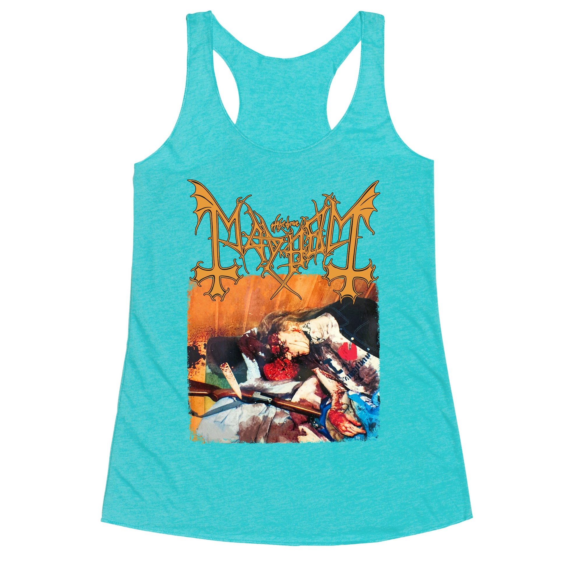 Mayhem Band Album Cover Racerback Tank