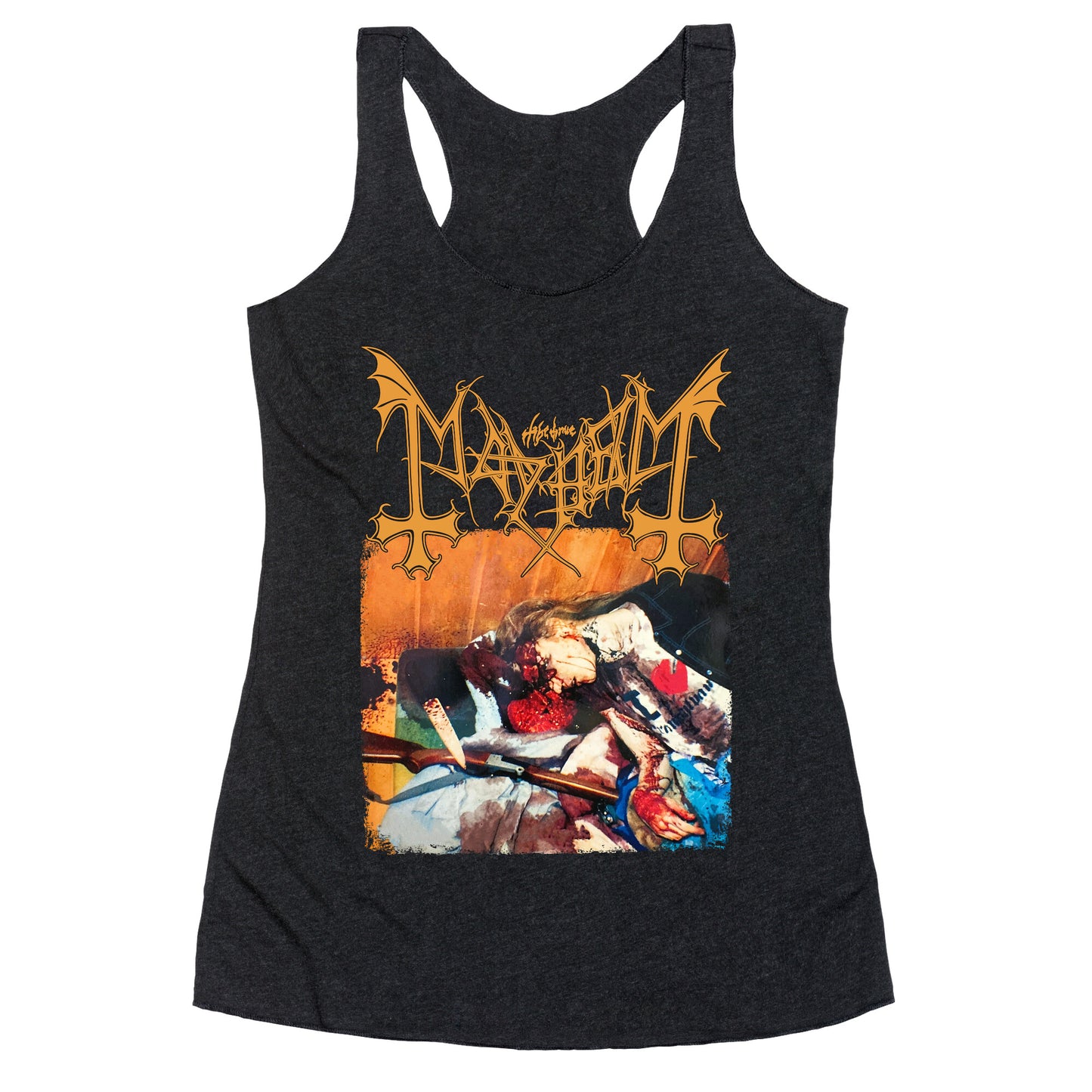 Mayhem Band Album Cover Racerback Tank