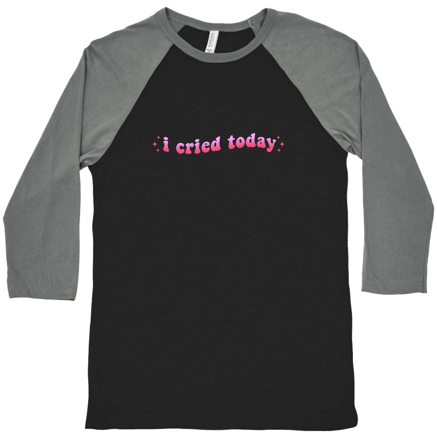 I Cried Today Pink Baseball Tee