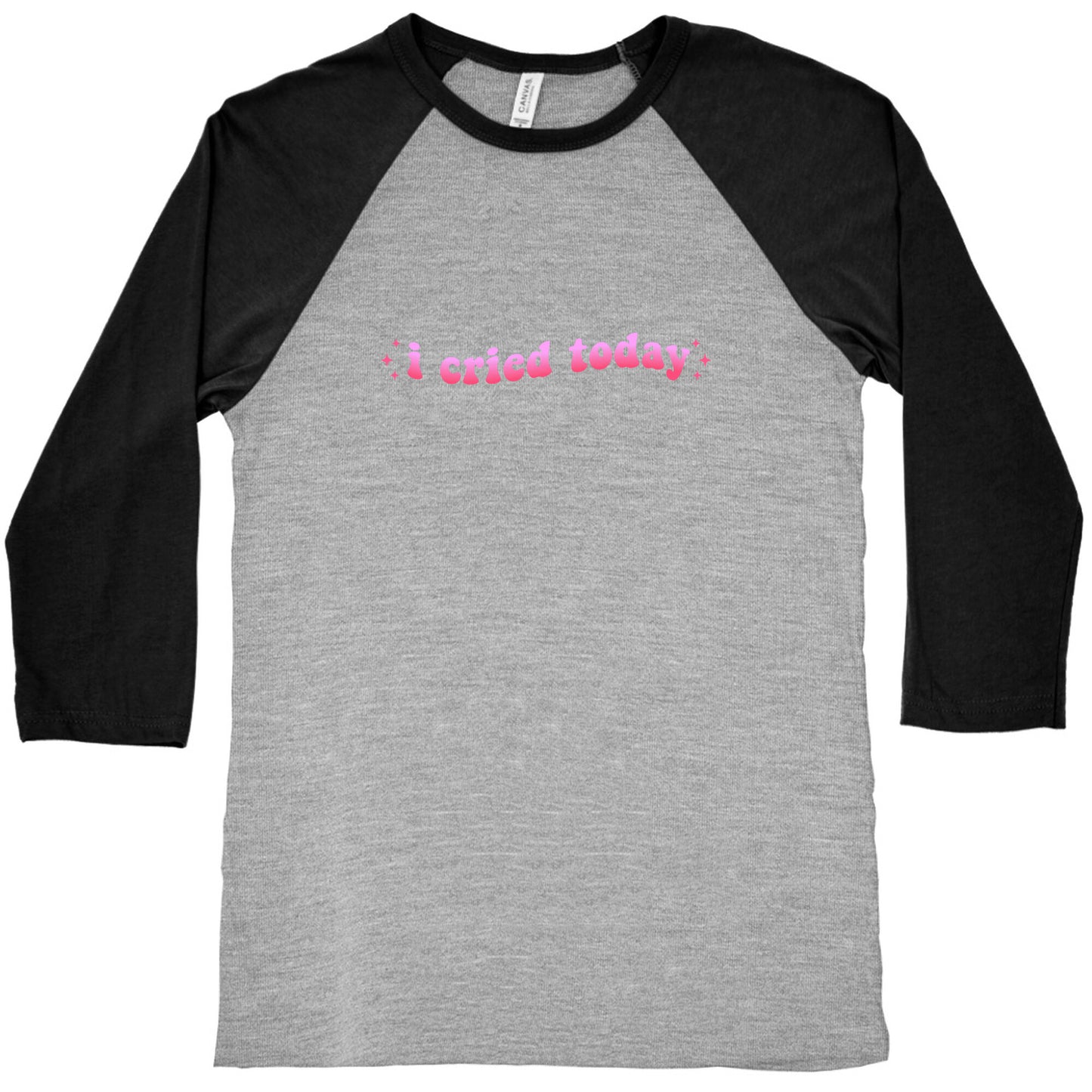 I Cried Today Pink Baseball Tee