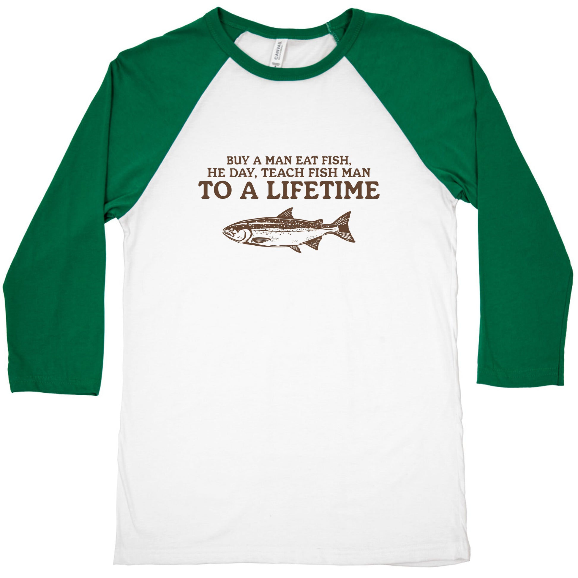 Buy A Man Eat Fish Baseball Tee