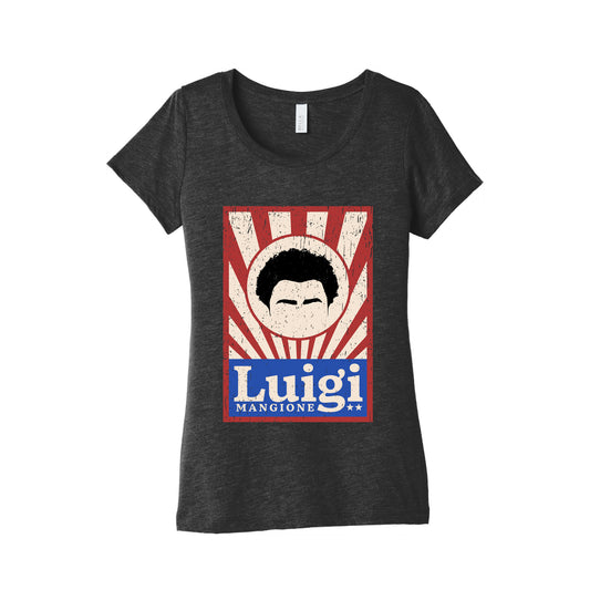 Luigi Mangione Campaign Poster Womens Triblend Tee