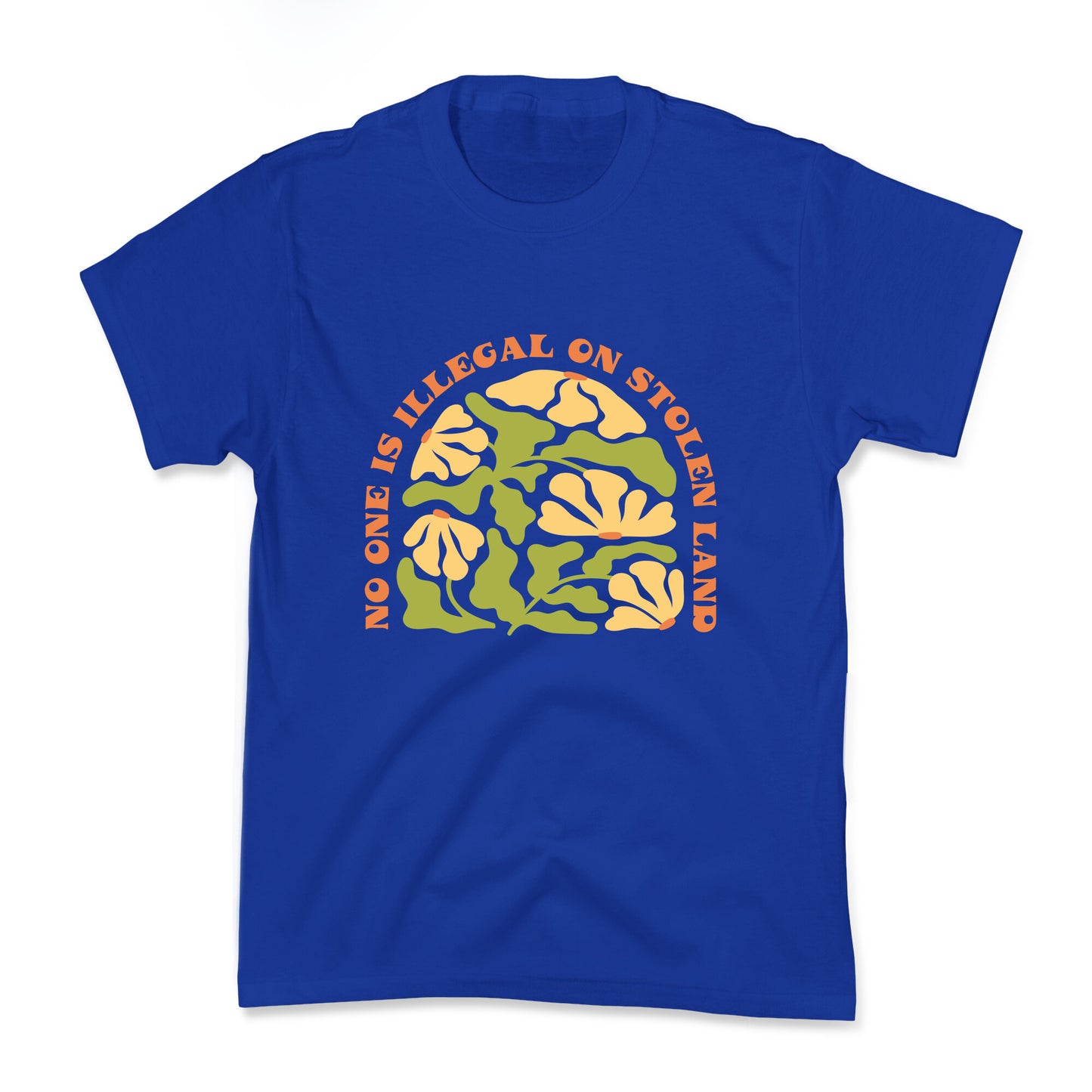 No One Is Illegal On Stolen Land Floral Kids Tee